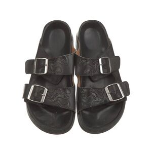 Isabel Marant Ètoile leather “Birkenstock” style sandals with black flames